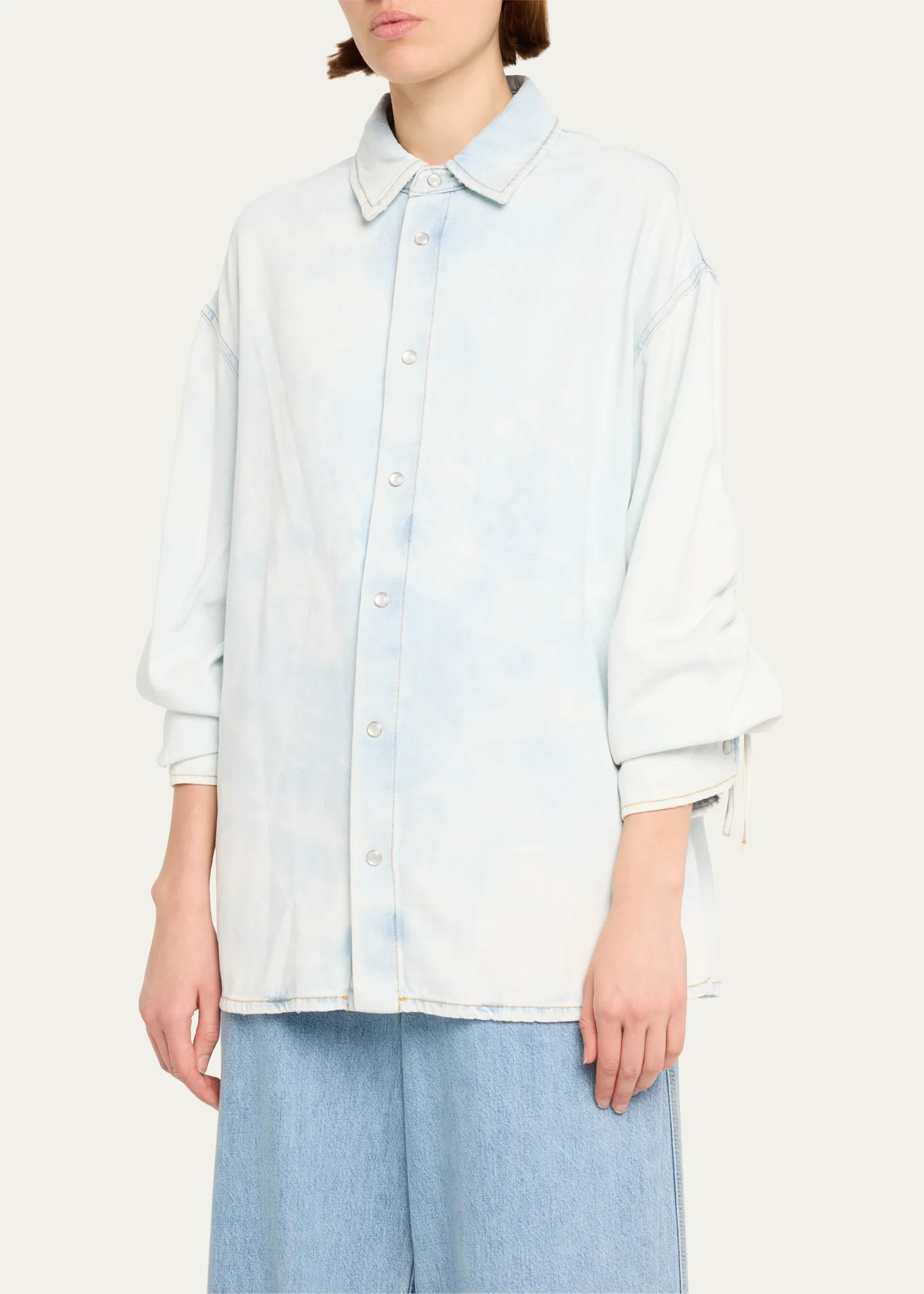 Keanu Ruched Denim Shirt