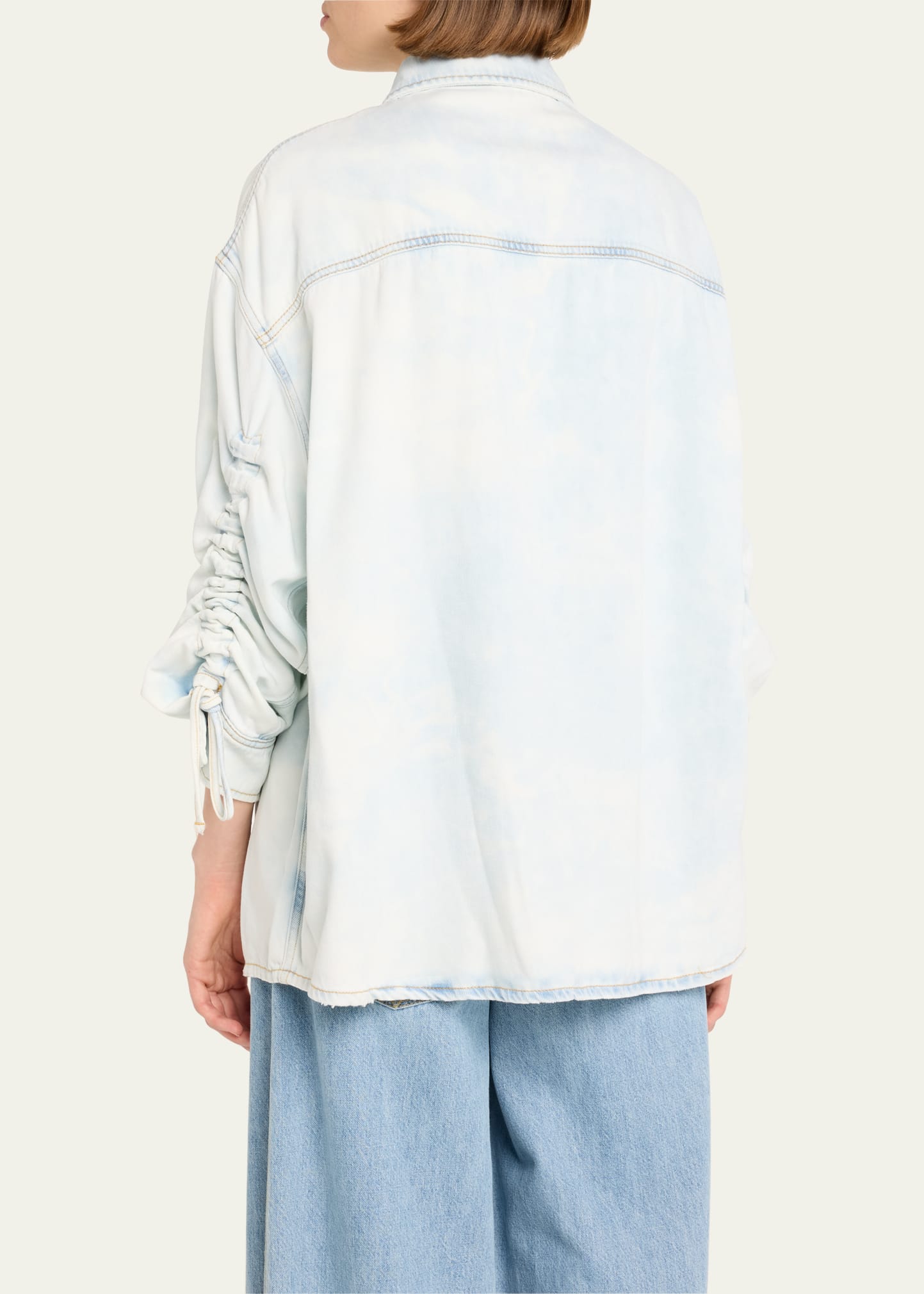 Keanu Ruched Denim Shirt