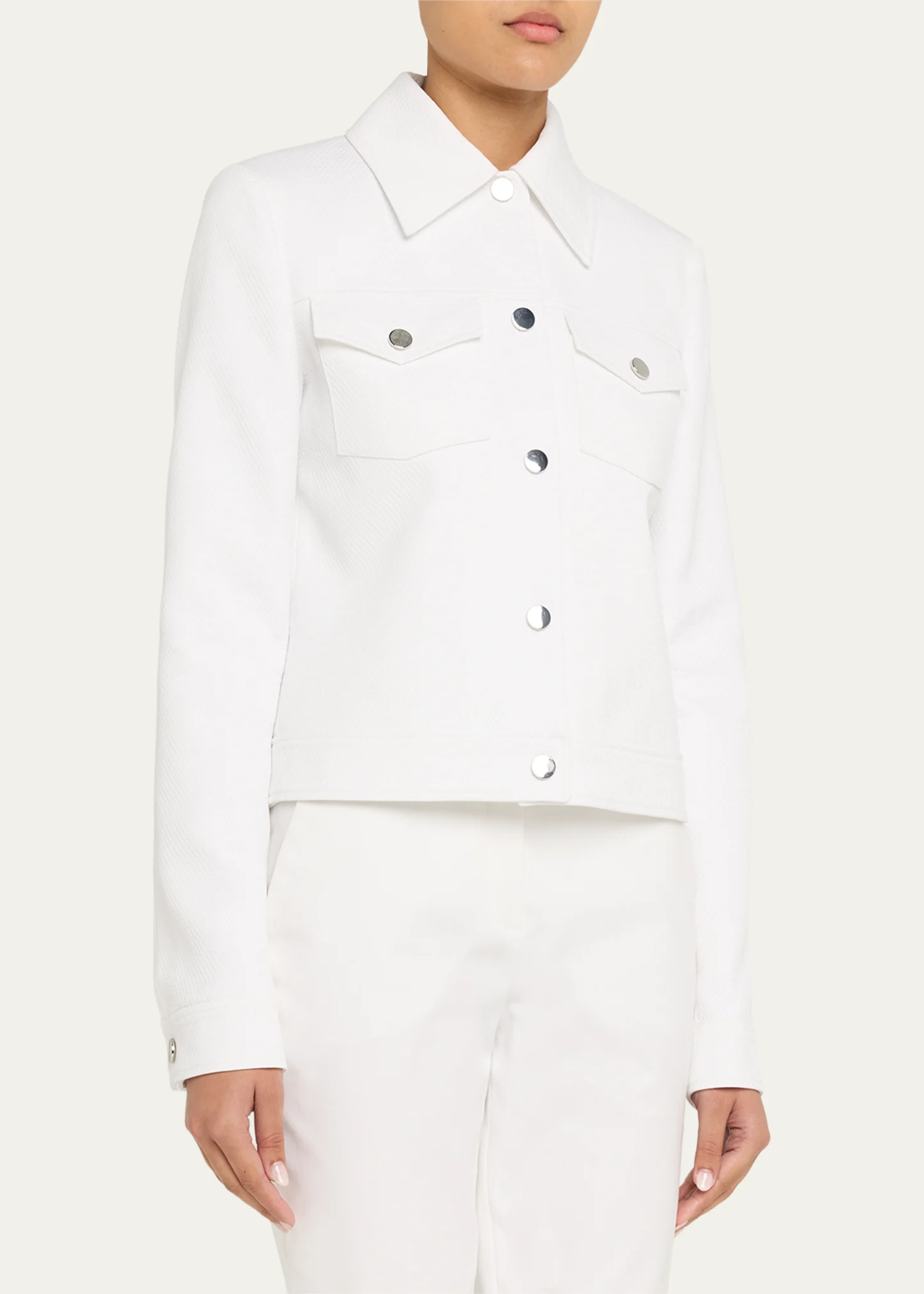 Silk-Cotton Pique Jacket