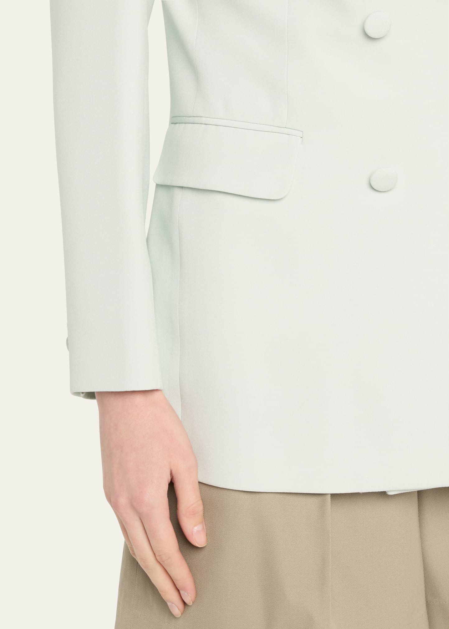 Double-Breasted Cady Silk Jacket