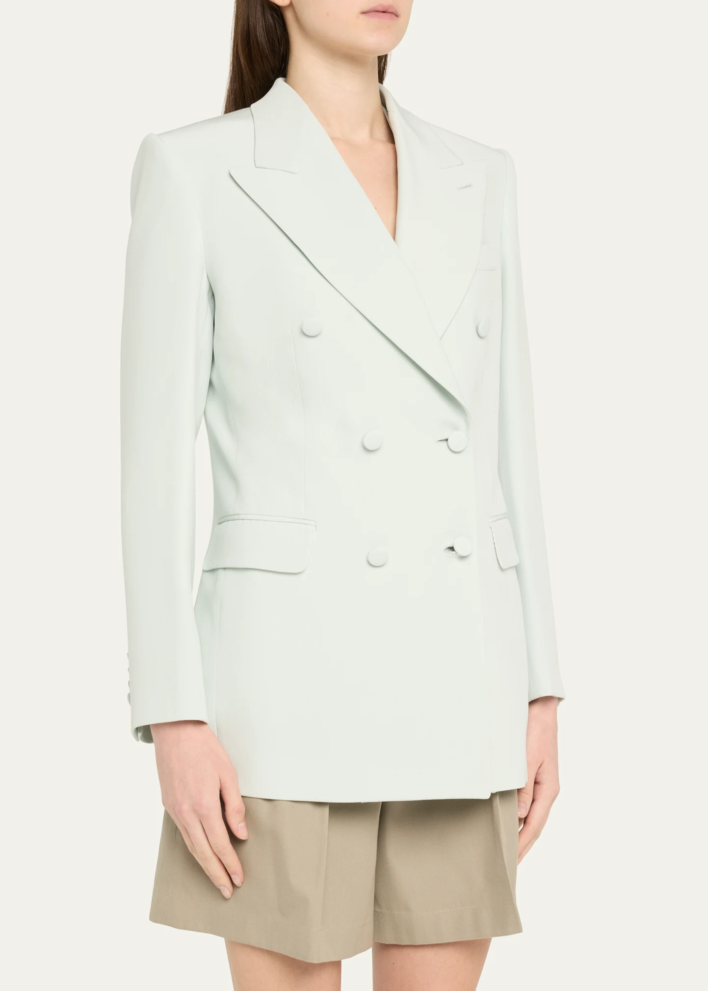 Double-Breasted Cady Silk Jacket
