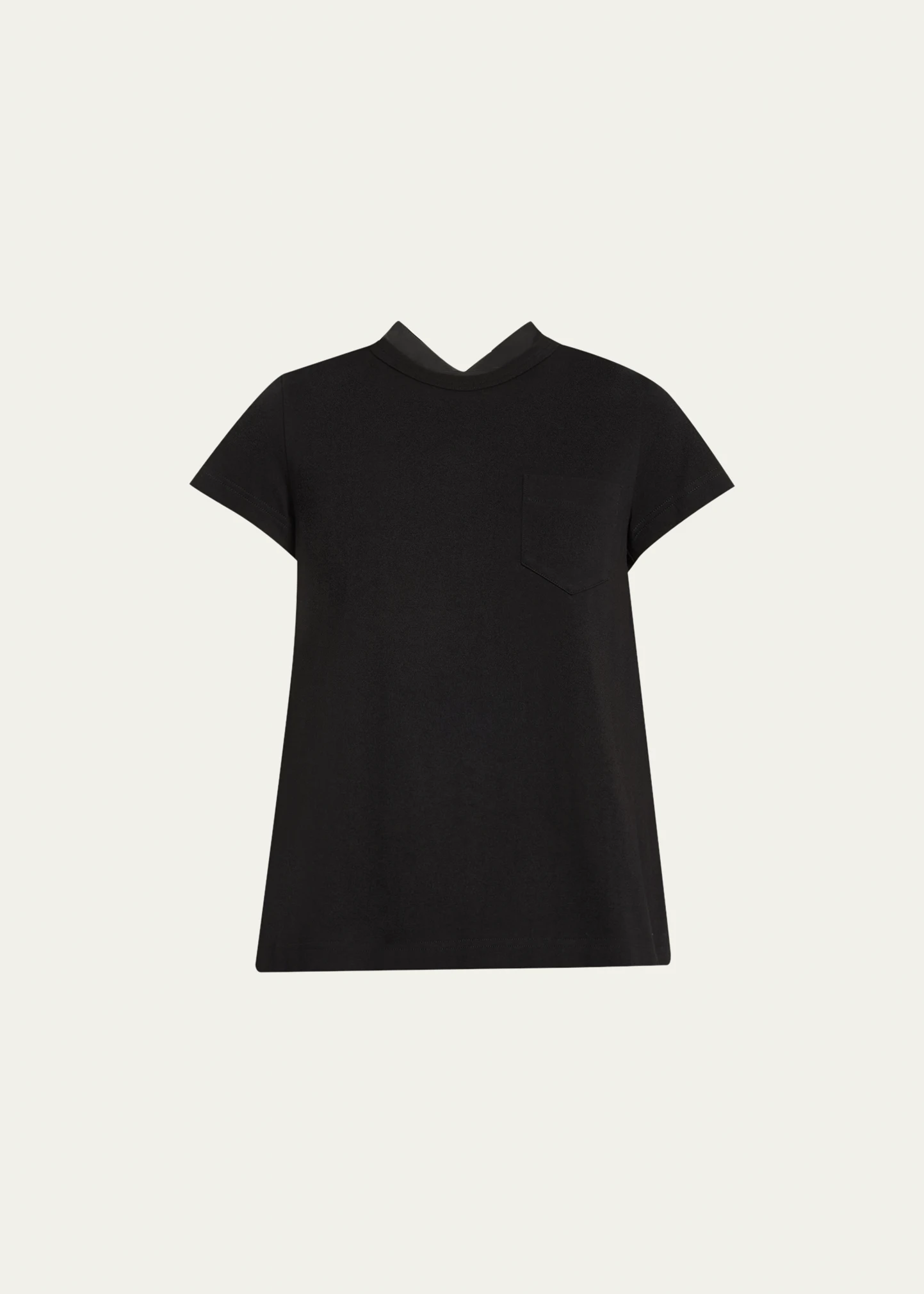 Pleated-Back Knit Tee