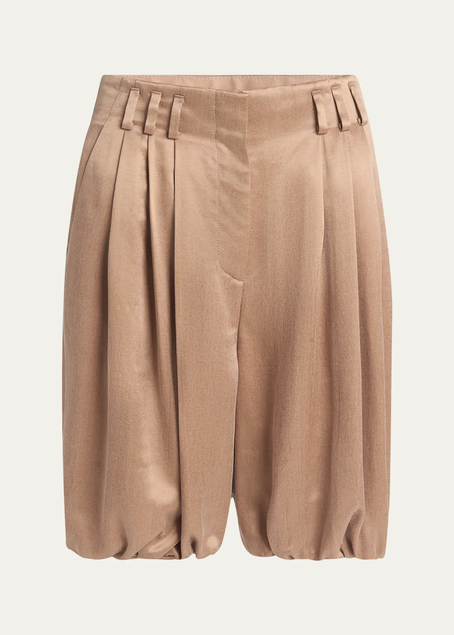 Pleated Bubble Viscose Shorts