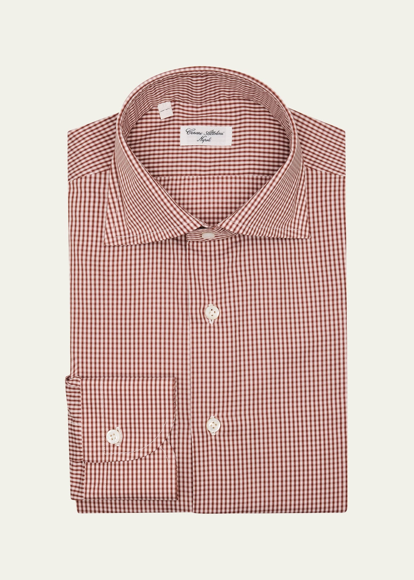 Men's Cotton Micro-Check Spread Collar Dress Shirt 3 Men's Cotton Micro-Check Spread Collar Dress Shirt