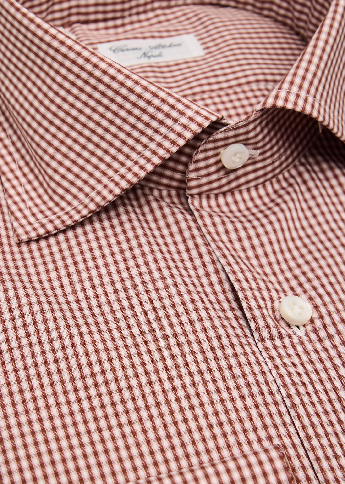 Men's Cotton Micro-Check Spread Collar Dress Shirt 6 Men's Cotton Micro-Check Spread Collar Dress Shirt