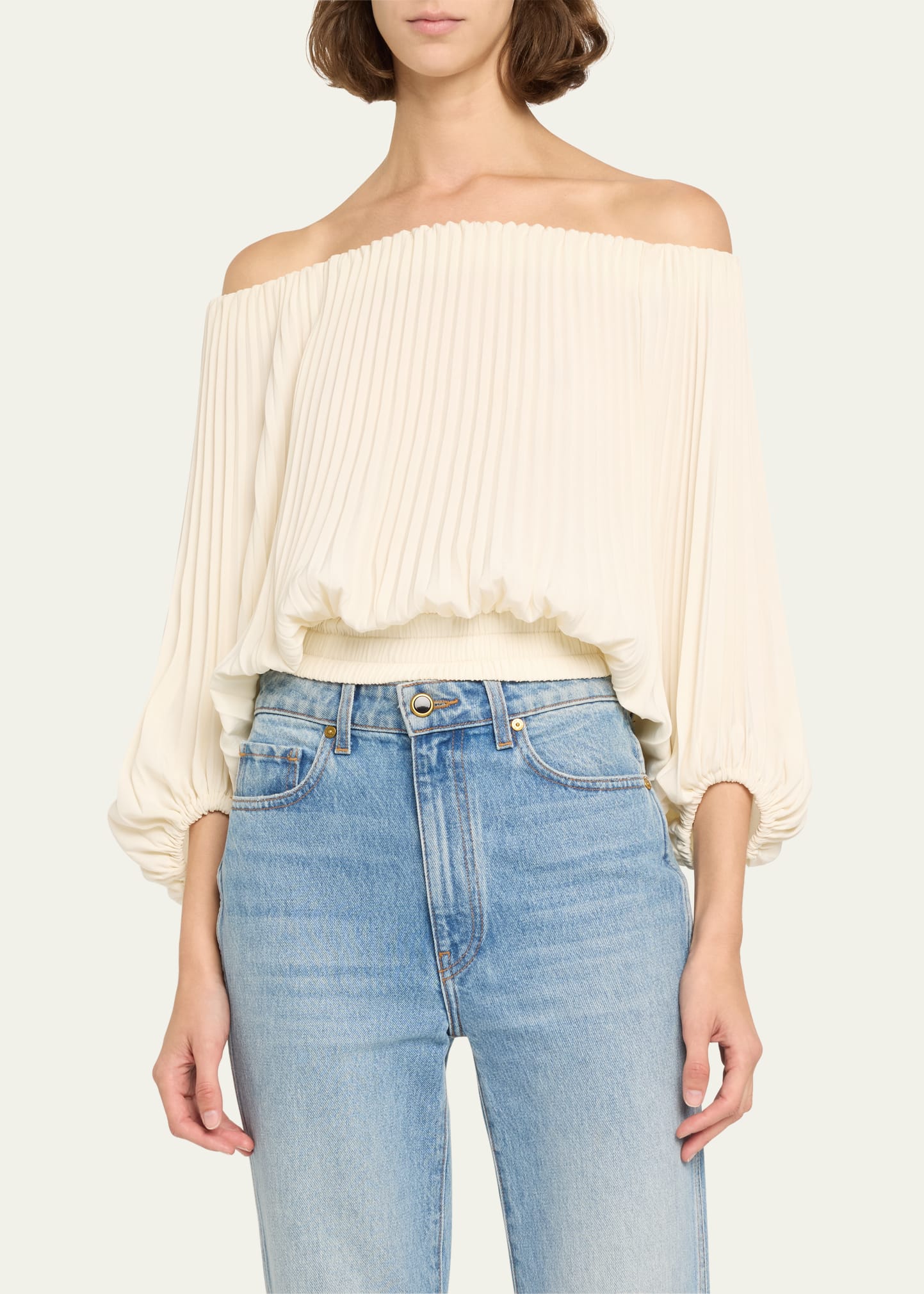 Sienna Pleated Off-The-Shoulder Top