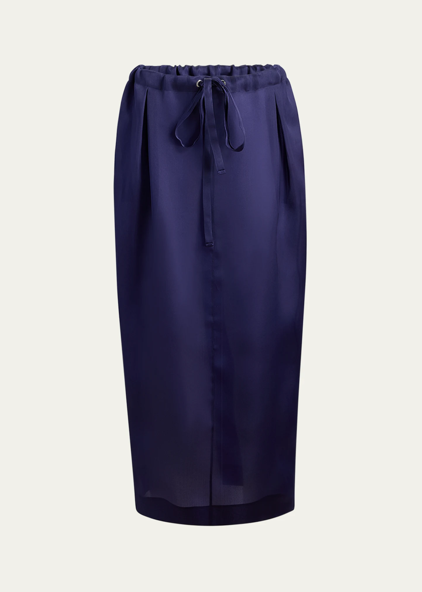 Chenton Long Drawcord Silk Skirt