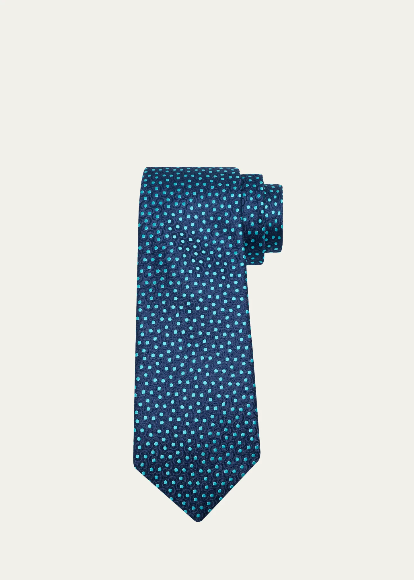 Men's Swirl Polka Dot Silk Tie 2 Men's Swirl Polka Dot Silk Tie