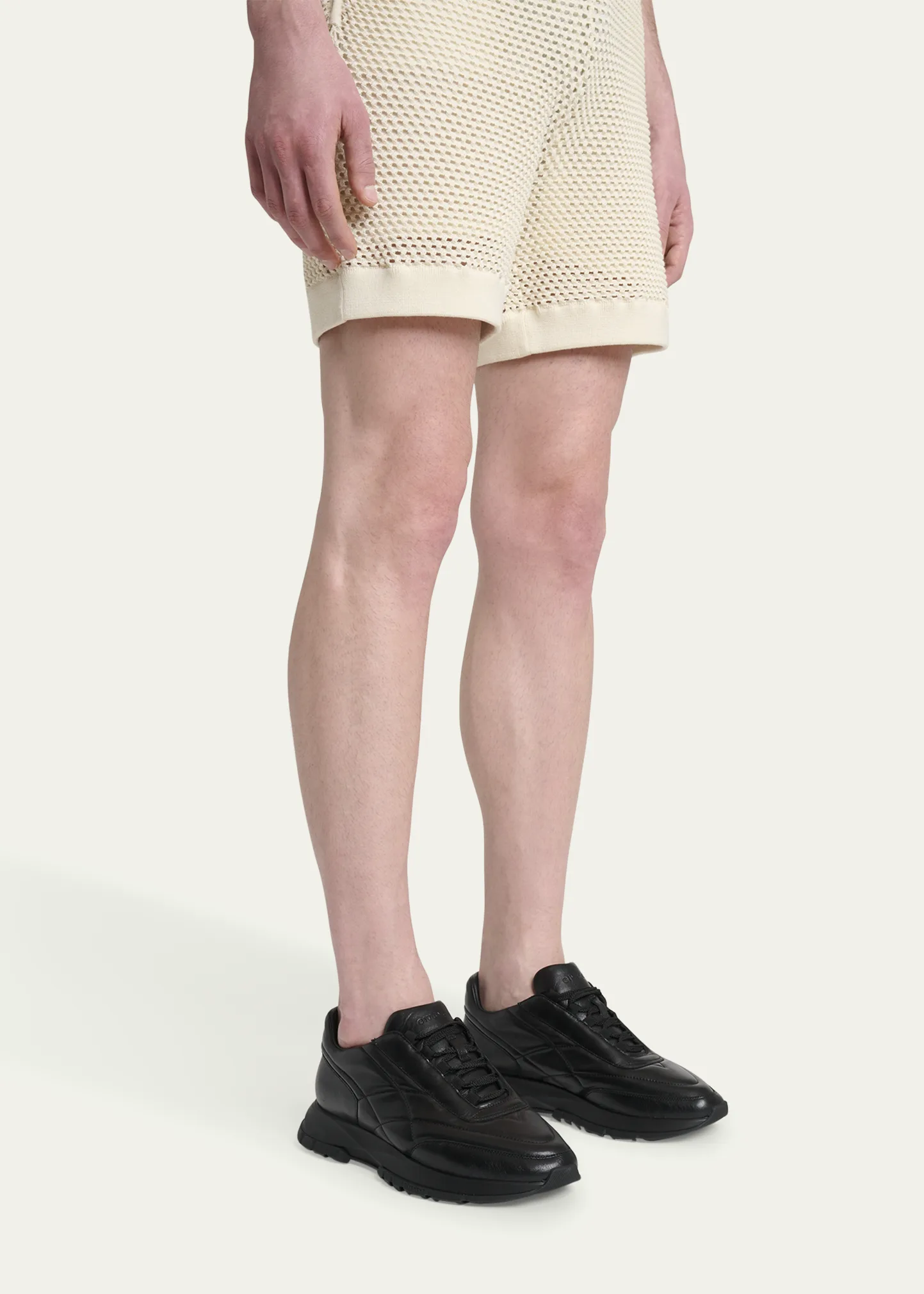 Men's Tonal Leather Low-Top Sneakers