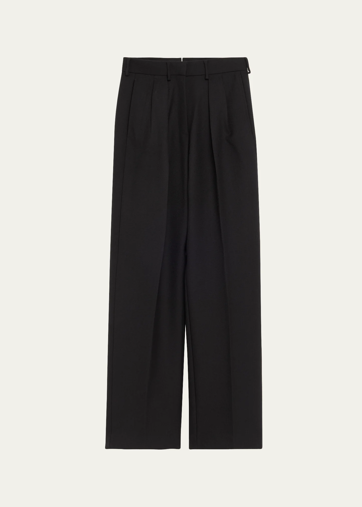 Pleated Wool-Blend Trousers