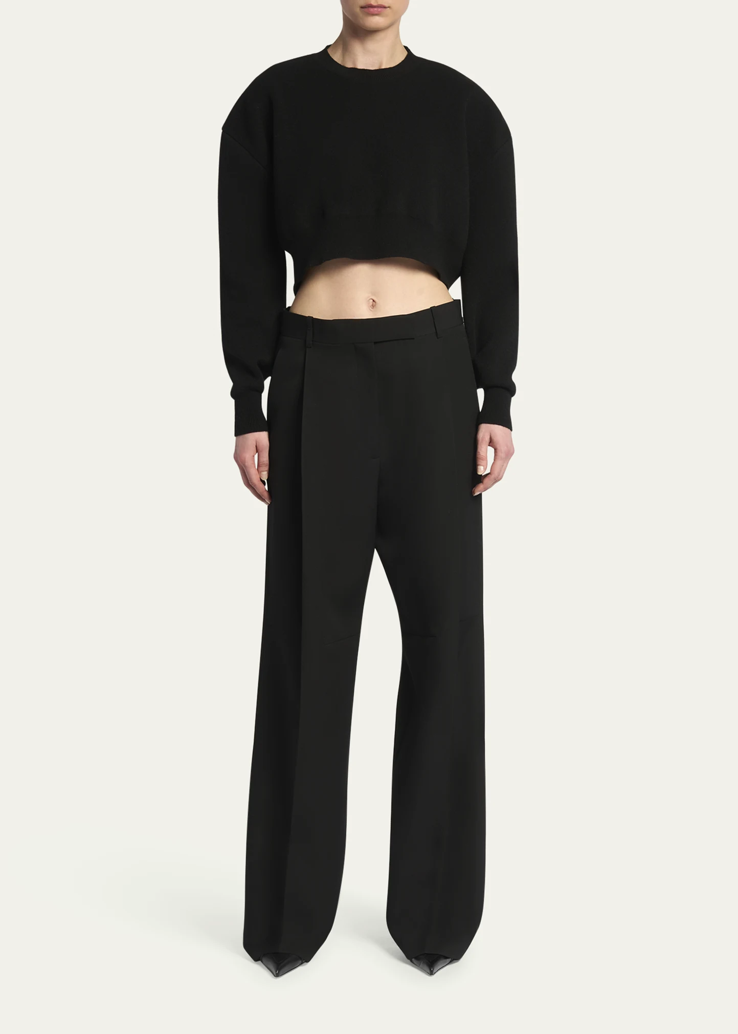 Pleated Wool-Blend Trousers