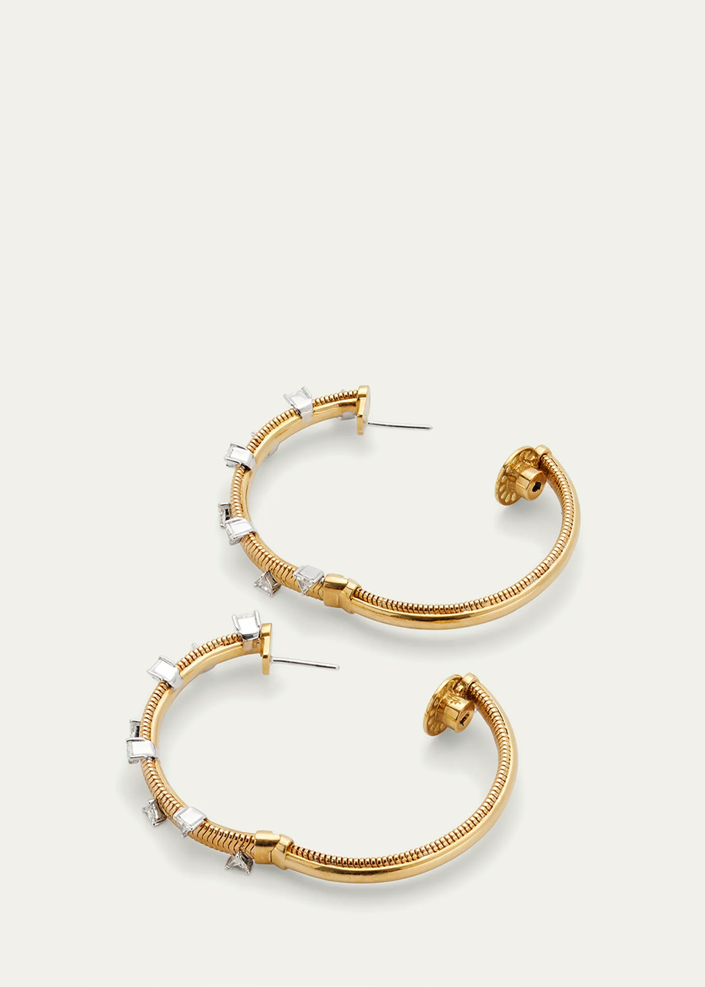 Feelings 18k Yellow Gold Scattered Diamond Hoop Earrings 12 Feelings 18k Yellow Gold Scattered Diamond Hoop Earrings