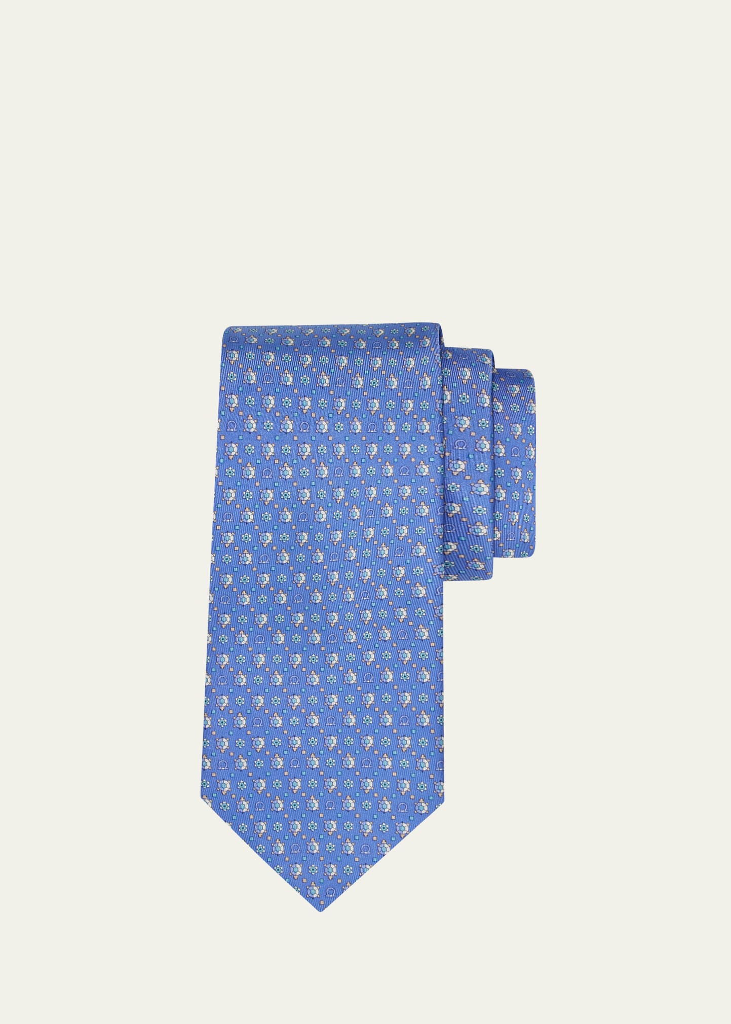 Men's Gancio Turtle-Print Tie