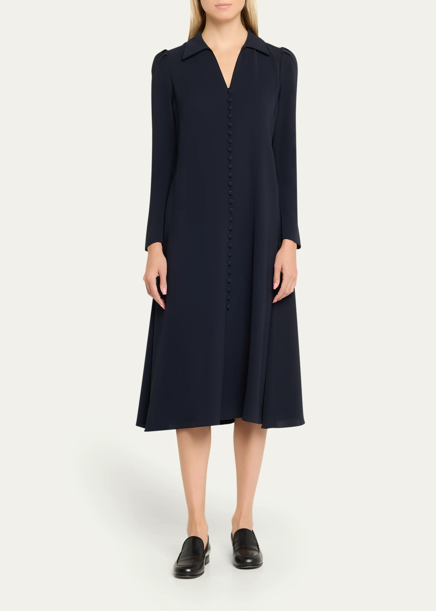 x The Morning Show Finesse Crepe Midi Dress