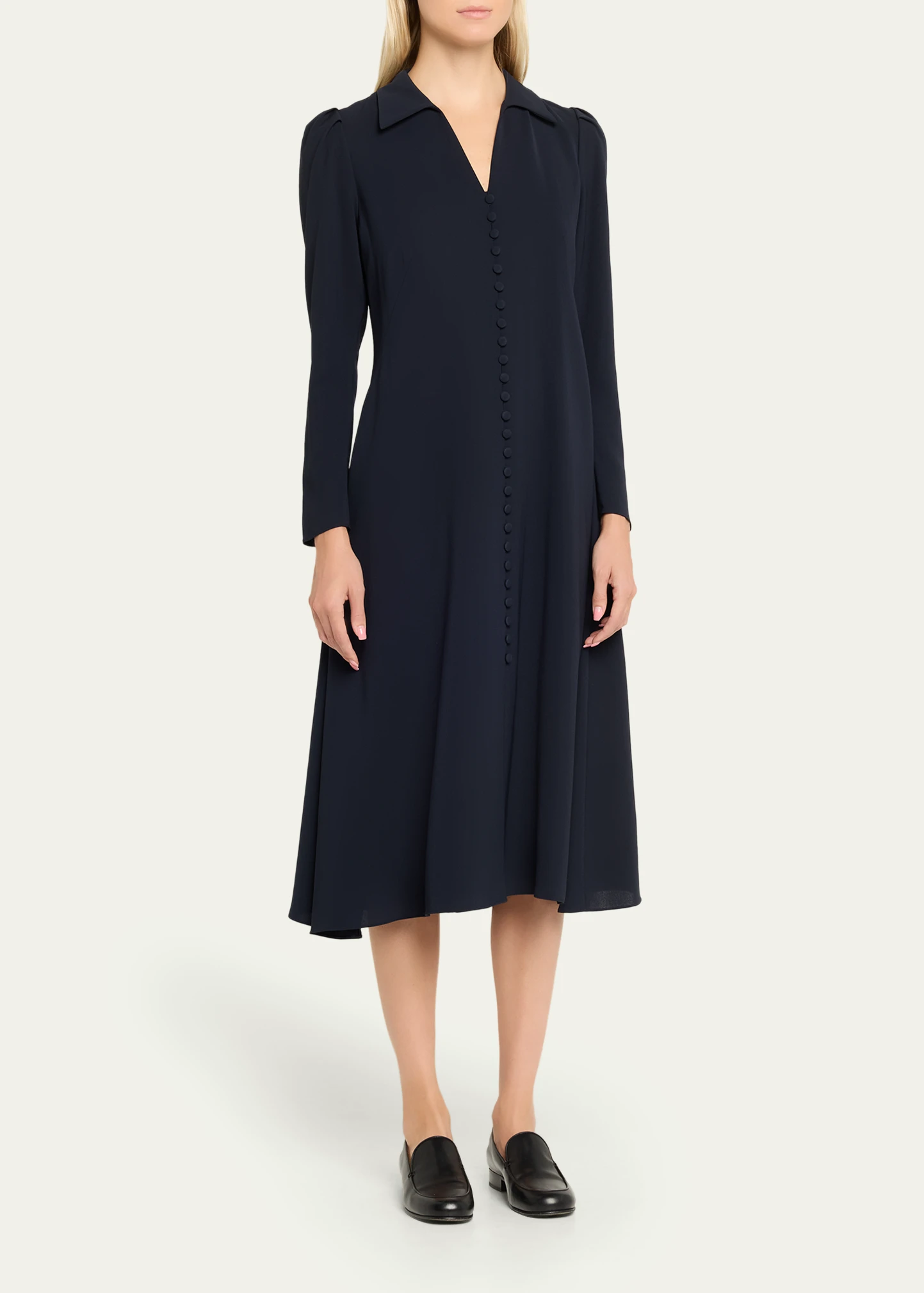 x The Morning Show Finesse Crepe Midi Dress