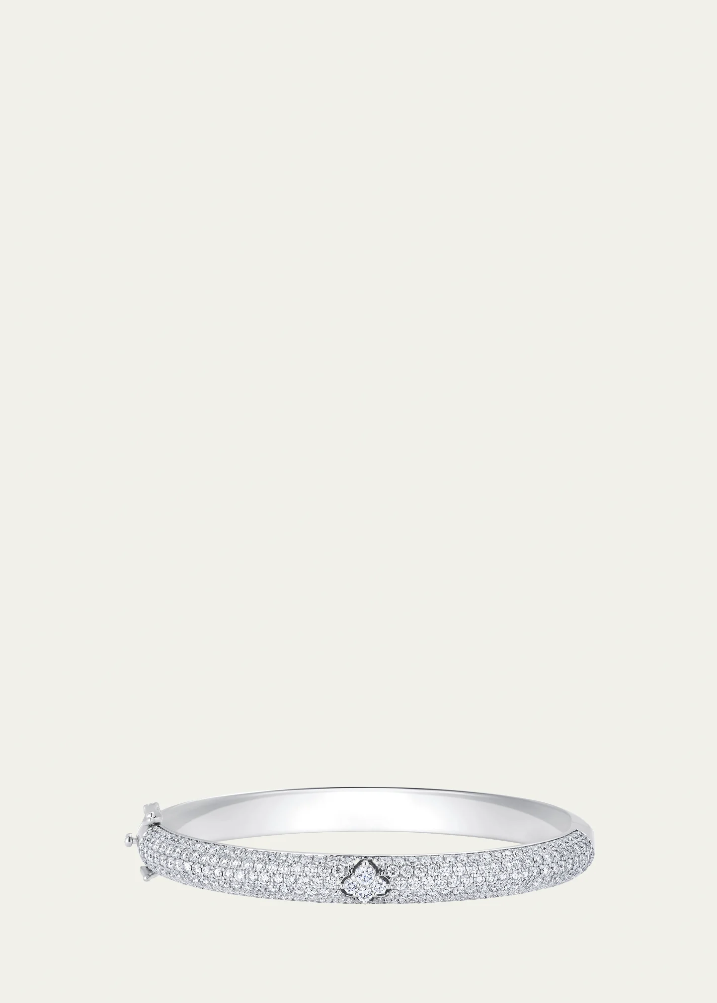 18K White Gold Dujour Diamond Pave Four-Cluster Bangle Bracelet