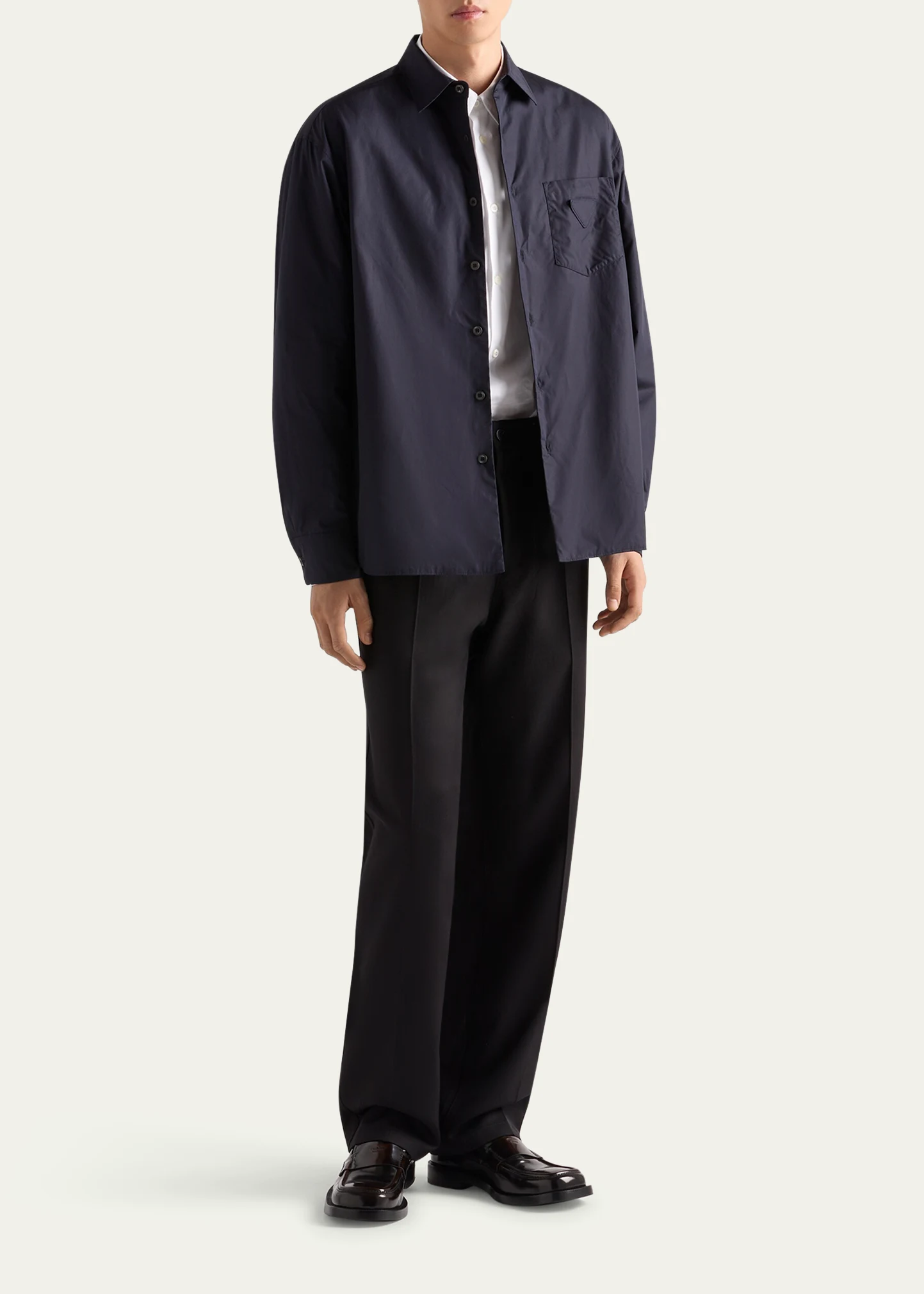 Men's Poplin Triangle-Pocket Sport Shirt