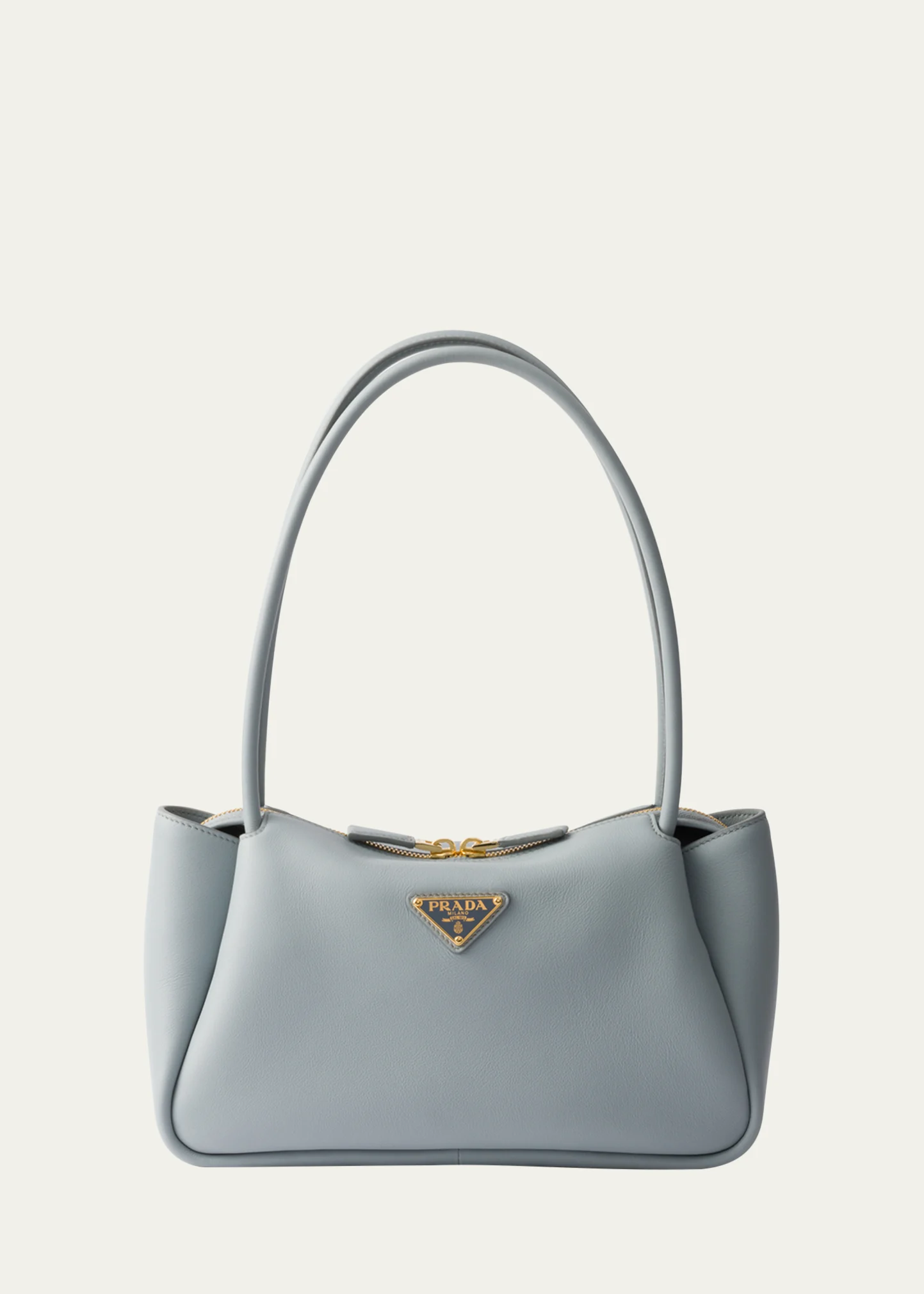 Medium Zip Grain Leather Shoulder Bag