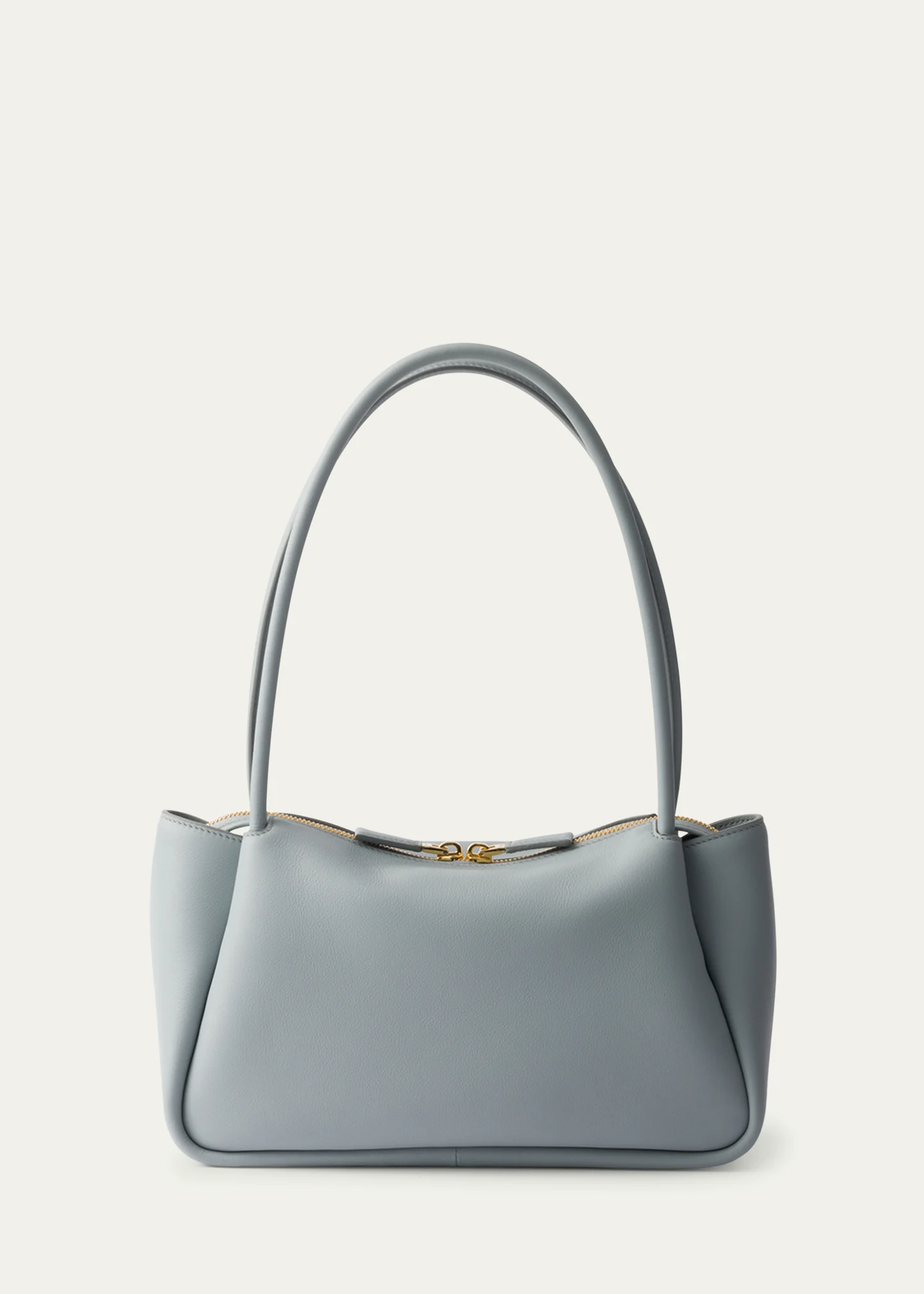 Medium Zip Grain Leather Shoulder Bag