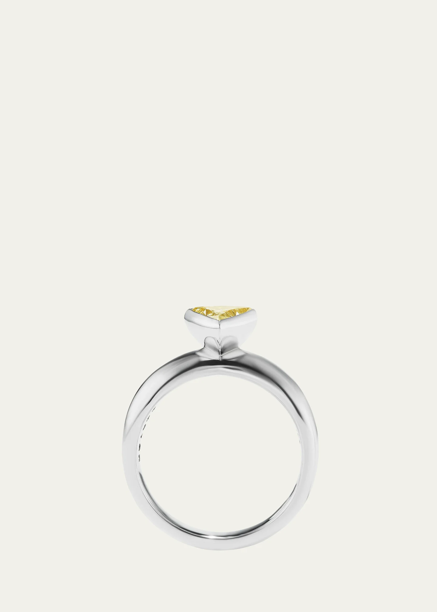 18K White Gold Triangular Brilliant Diamond Ellie Ring, Size 7