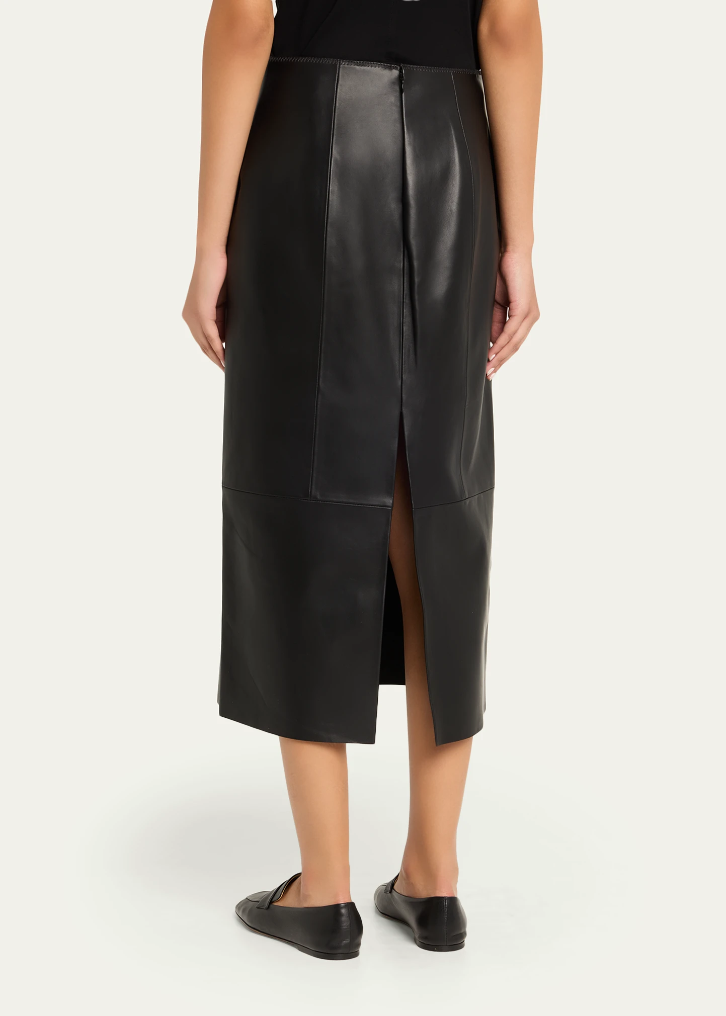 Straight Leather Skirt