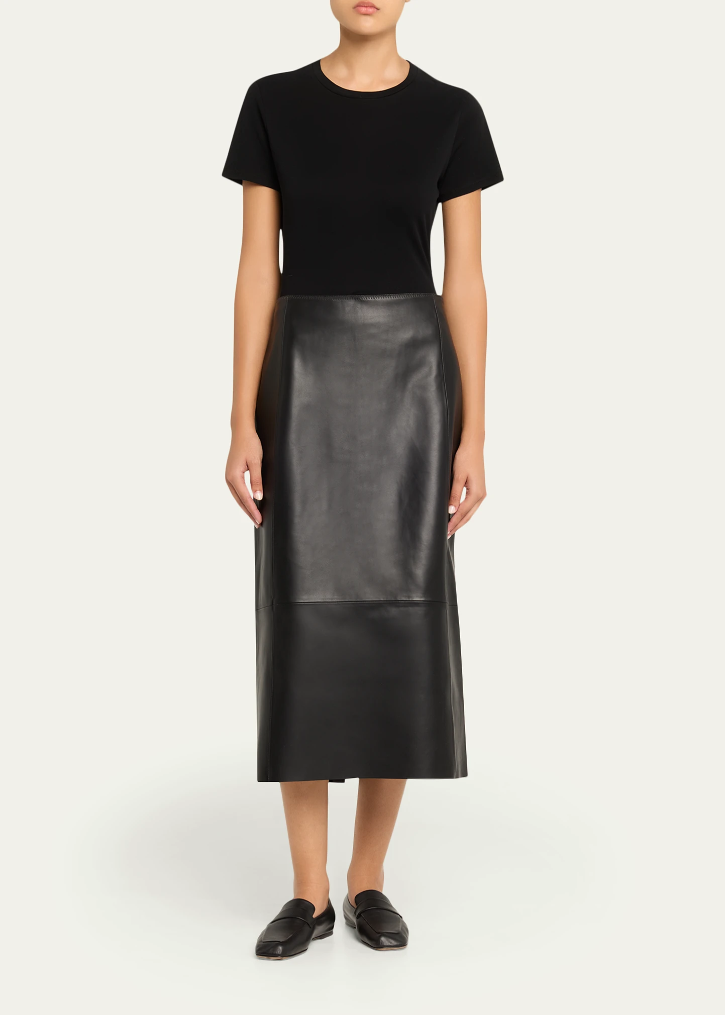 Straight Leather Skirt