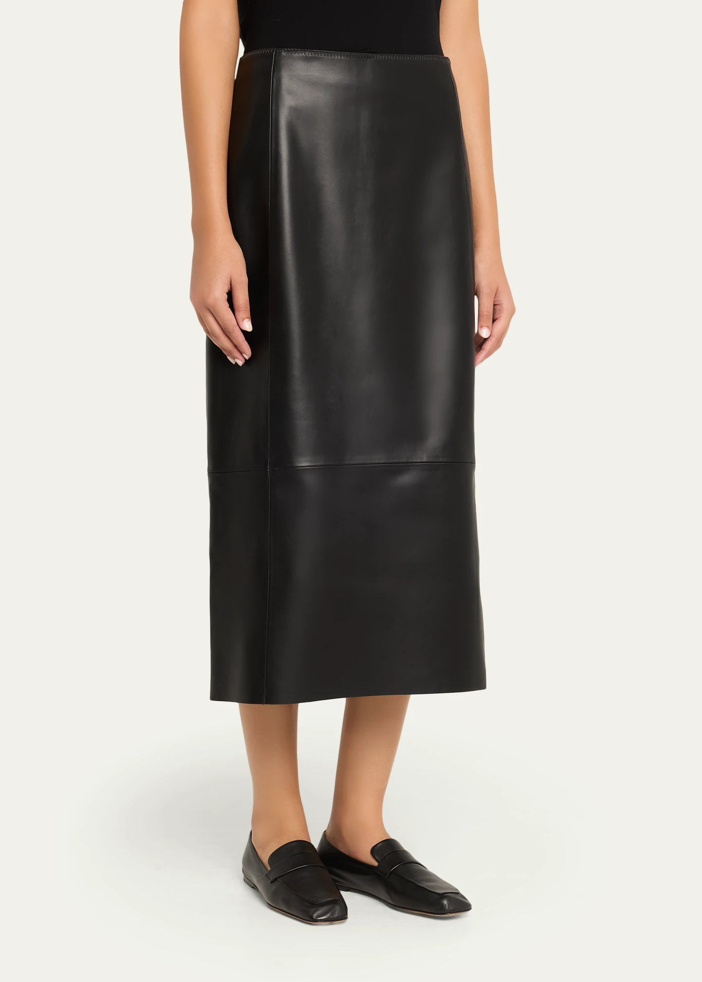 Straight Leather Skirt