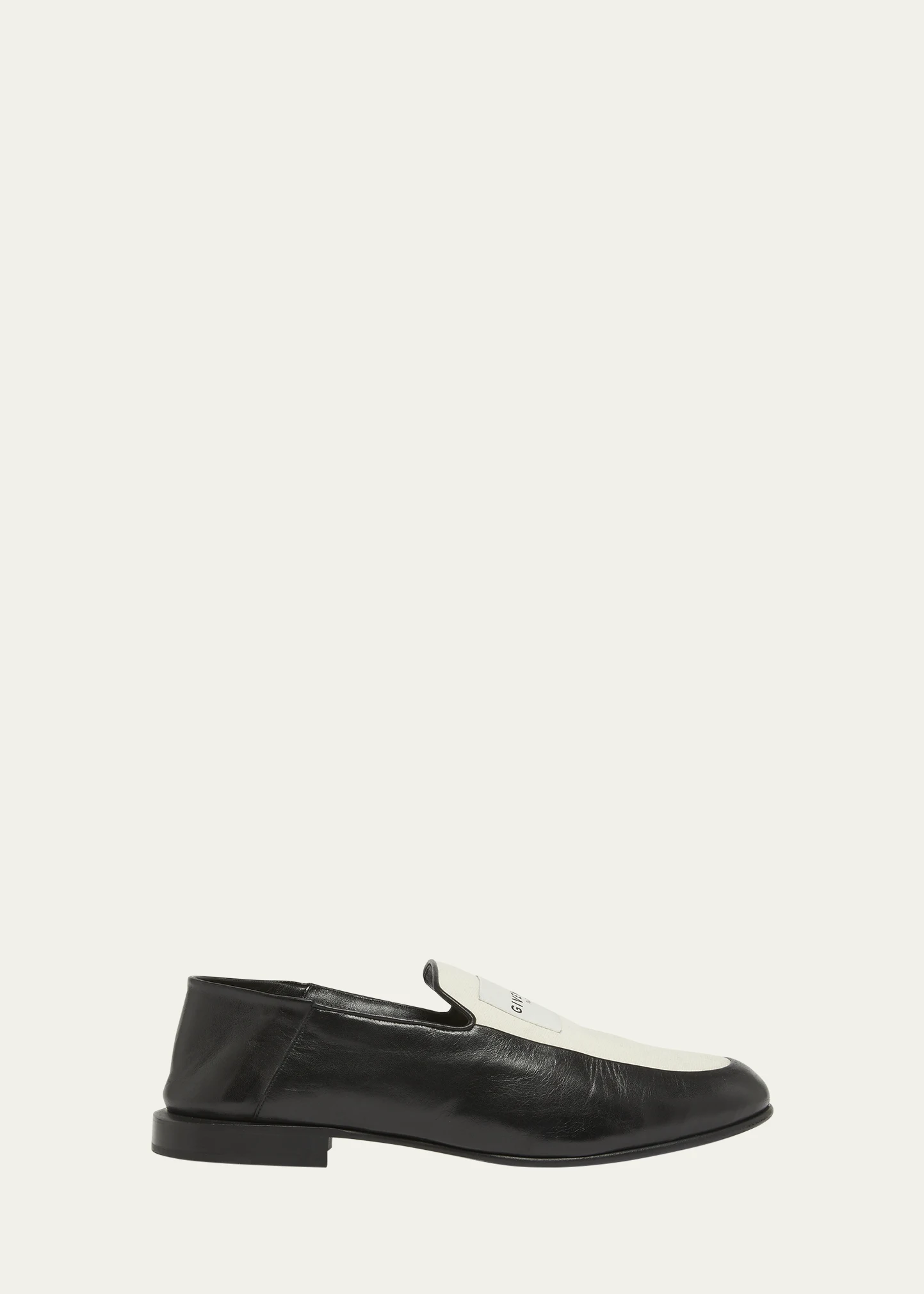Men's Label Leather and Canvas Loafers