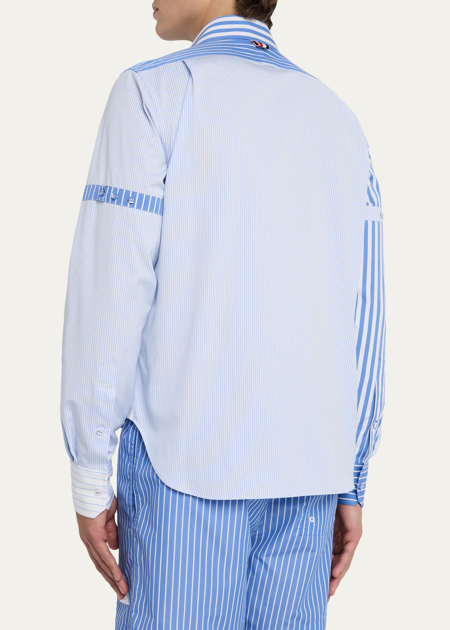 Men's Poplin Funmix Stripe Full-Zip Overshirt