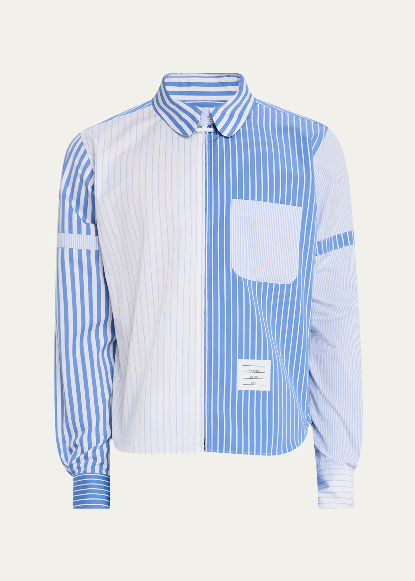 Men's Poplin Funmix Stripe Full-Zip Overshirt